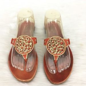 Coach Jadie Leather Thong Sandals 7.5M